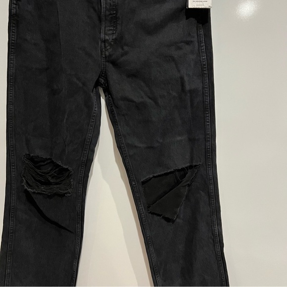 NWT Re/Done 90’s High Rise Loose Jean in Washed Black with Rips - Picture 10 of 15